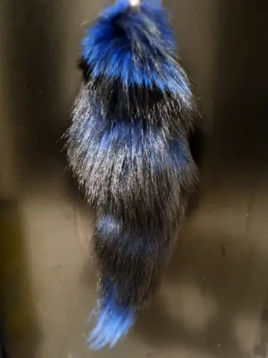 Black+Blue Fox Tail Keychain